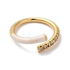 Rack Plating Brass Cubic Zirconia Open Cuff Rings for Women RJEW-S407-04F-2