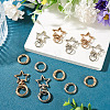 10Pcs 2 Colors Star Alloy Swivel Snap Hook Clasps & 10Pcs 2 Colors Alloy Spring Gate Rings Findings Kits FIND-TADJ0001-24-4