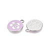 Rack Plating Alloy Enamel Pendants ENAM-N070-01F-01P-01-2