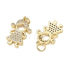 Brass Micro Pave Clear Cubic Zirconia Pendants CU-CBA9AFC-01G-03-2