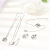 304 Stainless Steel Oval Pendant Necklaces & Bracelets & Stud Earrings Sets SJEW-P008-02P-1