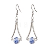 Handmade Round with Flower Printed Dangle Earrings EJEW-JE06800-4