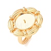 Flower Brass Cuff Ring Components KK-G551-04G-1