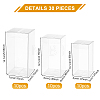30Pcs 3 Style Rectangle Transparent Plastic PVC Box Gift Packaging CON-BC0002-22-2