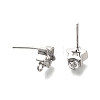 Brass with Cubic Zirconia Stud Earrings Finding KK-Q048-16P-2