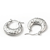 304 Stainless Steel Crescent Moon with Butterfly Hoop Earrings for Women EJEW-G293-15P-2