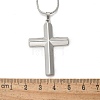 304 Stainless Steel Cross Pendant Snake Chain Necklaces NJEW-S442-06P-5