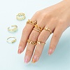 9Pcs 9 Style Brass Cuff Rings RJEW-LS0001-11G-6