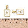 26Pcs Letter A~Z Ion Plating(IP) 304 Stainless Steel Pave Shell Pendants STAS-G327-01G-4