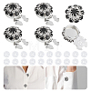 6Pcs Brass Rhinestone Cufflinks BUTT-NB0002-18-1