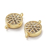 Rack Plating Brass Micro Pave Clear Cubic Zirconia Connector Charms KK-Z036-07G-2