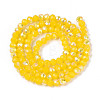 AB Color Plated Opaque Glass Rondelle Beads Strands EGLA-T029-4mm-09E-2