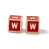 Rack Plating Brass Enamel Beads KK-B060-04G-03W-2