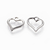 201 Stainless Steel Open Heart Charms STAS-L233-022P-2