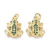 Brass Micro Pave Green Cubic Zirconia Charms KK-T085-21D-G-1