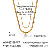 304 Stainless Steel Pave Cubic Zirconia Flat Round Pendant Double Layer Necklaces for Women VV1758-2-2
