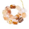 Natural Yellow Hematoid Quartz/Golden Healer Quartz Beads Strands G-C098-A29-01-2