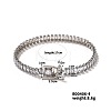 Gorgeous Brass Cubic Zirconia Link Chain Bracelets TI3950-4-1