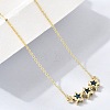 Brass Glass Triple Star Pendant Necklaces KK-CBAB173-03G-04-3