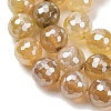 Electroplated Natural Agate Beads Strands G-B191-A07-10mm-08-3