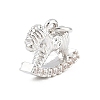 Brass Micro Pave Clear Cubic Zirconia Charms CU-CBAD306-19P-2