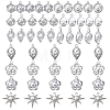 50Pcs 10 Styles Alloy Crystal Rhinestone Pendants ALRI-PH0001-35-1