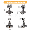 4Pcs 2 Styles 304 Stainless Steel Pendants STAS-DC0013-77-2