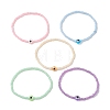 5Pcs 5 Colors Evil Eye Resin & Glass Seed Beaded Stretch Bracelet Sets BJEW-JB10477-1