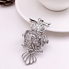 Brass Bead Cage Pendants X-FIND-PW0008-05P-1