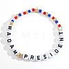 Plastic Madam President Letter Beaded Stretch Bracelets GS9049-5