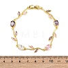 Brass Micro Pave Cubic Zirconia Link Bracelets for Women BJEW-H209-03G-5