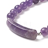 Natural Amethyst Beaded Bracelets BJEW-JB09039-04-3