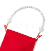 ABS Plastic Imitation Pearl Round & Bowknot White Beaded Purse Chains HJEW-BA00140-4