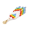 Handmade Loom Pattern Seed Beads Tassels Pendants Decoration HJEW-MZ00018-3