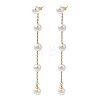 304 Stainless Steel with Plastic Pearl Stud Dangle Earrings EJEW-Q386-02B-G-1