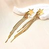 Rack Plating Brass Star Ear Studs EJEW-P226-15G-5