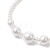 Round Natural Cultured Freshwater Pearl & Glass Beaded Bracelets & Necklaces & Dangle Earrings Sets SJEW-JS01366-4