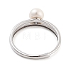 Round Natural Pearl Finger Rings STER-Z009-08P-3