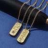 304 Stainless Steel Rectangle Number Pendant Necklaces NJEW-D300-01G-10-3