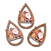 Single Face Christmas Printed Wood Big Pendants WOOD-D025-29-2