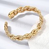 Brass Braided Rope Cuff Bangles for Women KK-CBACA61-01G-2