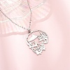 Halloween 304 Stainless Steel Hollow Tree Skull Pendant Cable Chain Necklaces for Men Women NJEW-K308-10P-3