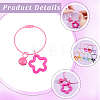 10Pcs 10 Colors Star with Bell Acrylic & Alloy Pendant Decorations HJEW-BBC0001-40B-6