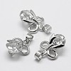 Brass Cubic Zirconia Charms ZIRC-P045-02-2