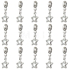 10Pcs Alloy Crystal Rhinestone Star European Dangle Charms MPDL-YW0001-06-1
