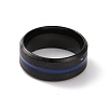 Royal Blue Enamel Grooved Line Finger Ring RJEW-I089-46EB-3