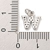 Initial Letter Brass with Cubic Zirconia Charms LS-KK-Q814-26W-P-3