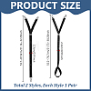 2Pairs 2 Styles Polyester & Rubber Shirt Stays for Men AJEW-GA0010-15-2