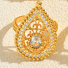 Brass Micro Pave Cubic Zirconia Finger Rings for Women DZ6930-3-1