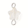 Spray Painted Glass Star Connector Charms PALLOY-JF02338-40B-1